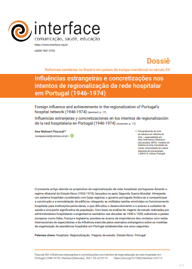 Influências estrangeiras e concretizações nos intentos de regionalização da rede hospitalar em Portugal (1946-1974)