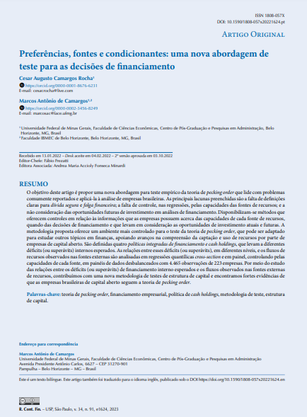 Preferences, sources, and conditionals: a new approach to testing financing decisions