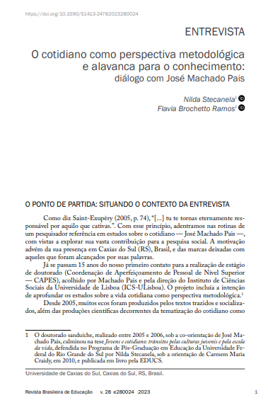 O cotidiano como perspectiva metodológica e alavanca para o conhecimento: diálogo com José Machado Pais