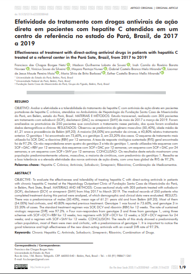 Efetividade do tratamento com drogas antivirais de ação direta em pacientes com hepatite C atendidos em um centro de referência no estado do Pará, Brasil, de 2017 a 2019