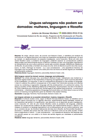 Línguas selvagens não podem ser domadas: mulheres, linguagem e filosofia