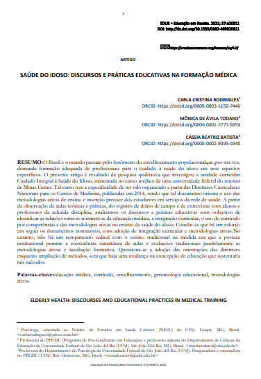 SAÚDE DO IDOSO: DISCURSOS E PRÁTICAS EDUCATIVAS NA FORMAÇÃO MÉDICA