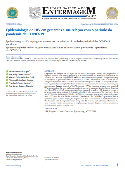 Epidemiology of HIV in pregnant women and its relationship with the period of the COVID-19 pandemic