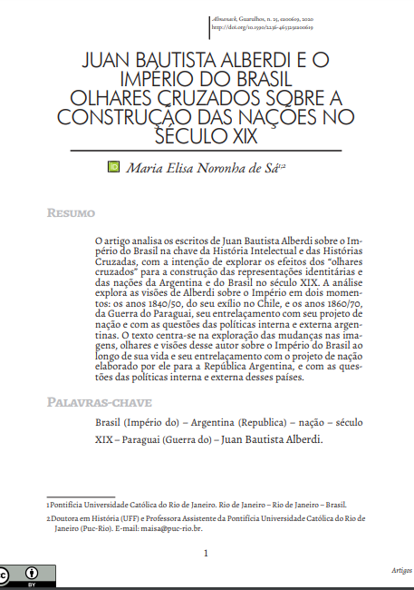 JUAN BAUTISTA ALBERDI E O IMPÉRIO DO BRASIL OLHARES CRUZADOS SOBRE A CONSTRUÇÃO DAS NAÇÕES NO SÉCULO XIX