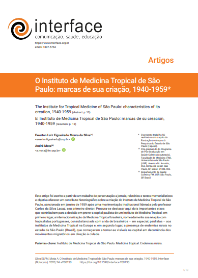 O Instituto de Medicina Tropical de São Paulo: marcas de sua criação, 1940-1959