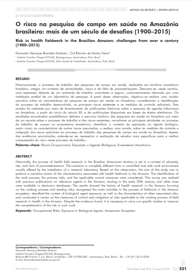 O risco na pesquisa de campo em saúde na Amazônia brasileira: mais de um século de desafios (1901-2015)