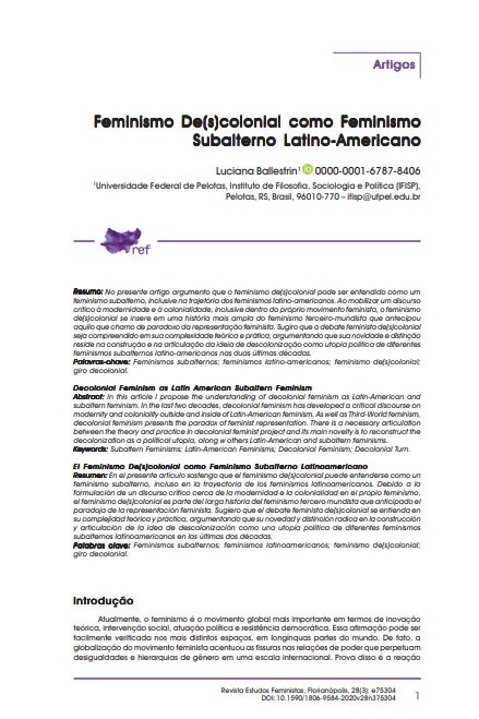 Feminismo De(s)colonial como Feminismo Subalterno Latino-Americano