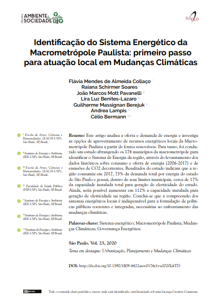 Understanding the Energy System of the Paulista Macrometropolis: first step in local action toward climate change