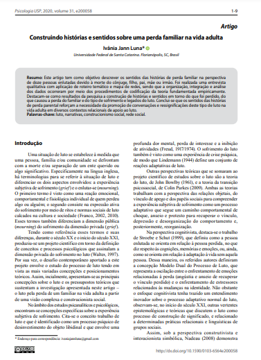 Construindo histórias e sentidos sobre uma perda familiar na vida adulta