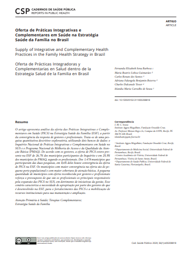 Oferta de Práticas Integrativas e Complementares em Saúde na Estratégia Saúde da Família no Brasil