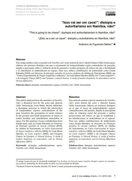 “Isso vai ser um caos!”: distopia e autoritarismo em Namíbia, não!