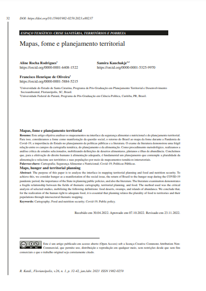 Mapas, fome e planejamento territorial