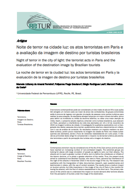 Night of terror in the city of light: terrorist acts in Paris and Brazilian tourists’ assessment of destination image