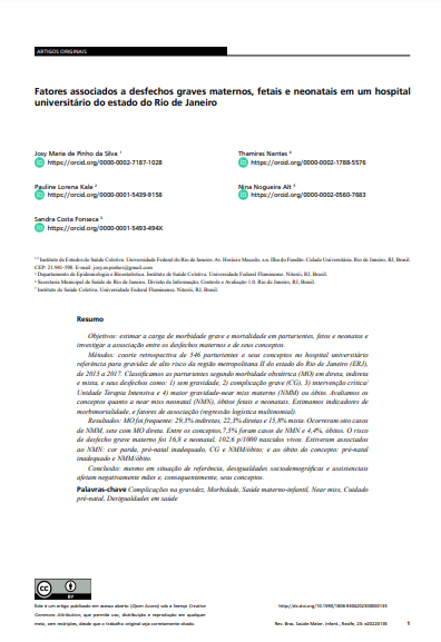 Factors associated with severe maternal, fetuses and neonates’ outcomes in a university hospital in Rio de Janeiro State