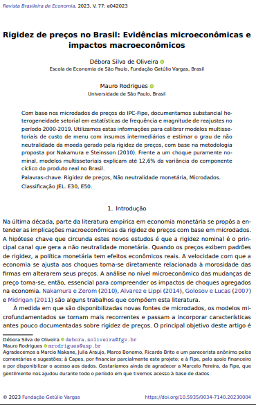 Rigidez de preços no Brasil: Evidências microeconômicas e impactos macroeconômicos