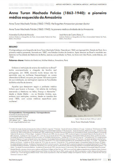 Anna Turan Machado Falcão (1862-1940): a pioneira médica esquecida da Amazônia