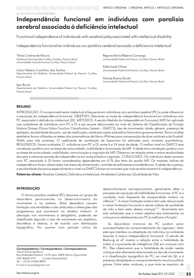 Independência funcional em indivíduos com paralisia cerebral associada à deficiência intelectual