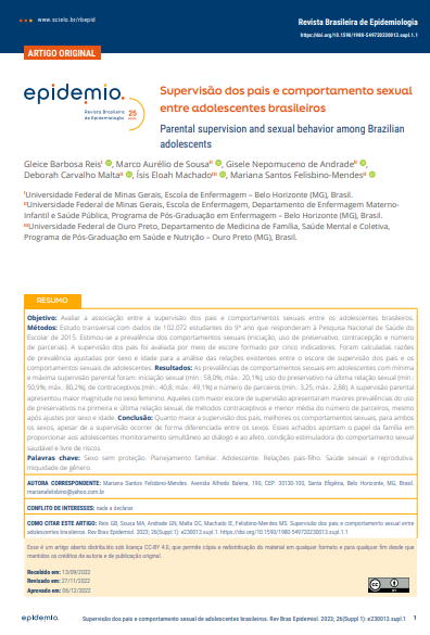 Parental supervision and sexual behavior among Brazilian adolescents