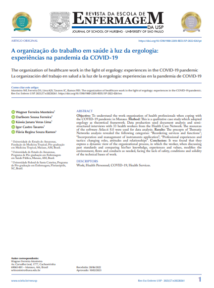 The organization of healthcare work in the light of ergology: experiences in the COVID-19 pandemic