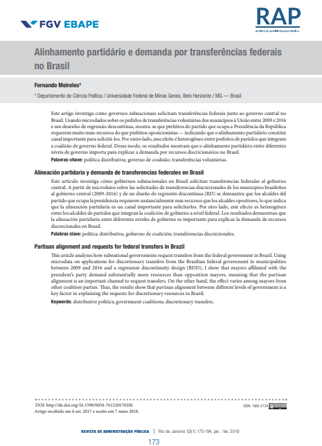 Alinhamento partidário e demanda por transferências federais no Brasil
