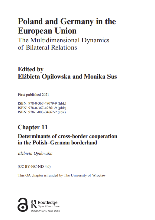 Chapter 11 Determinants of cross- border cooperation in the Polish - German borderland