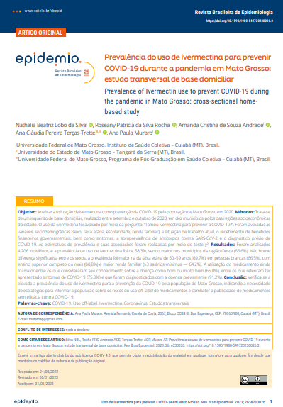 Prevalence of Ivermectin use to prevent COVID-19 during the pandemic in Mato Grosso: cross-sectional home-based study