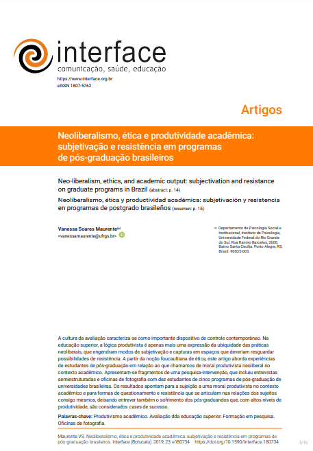 Neoliberalismo, ética e produtividade acadêmica: subjetivação e resistência em programas de pós-graduação brasileiros