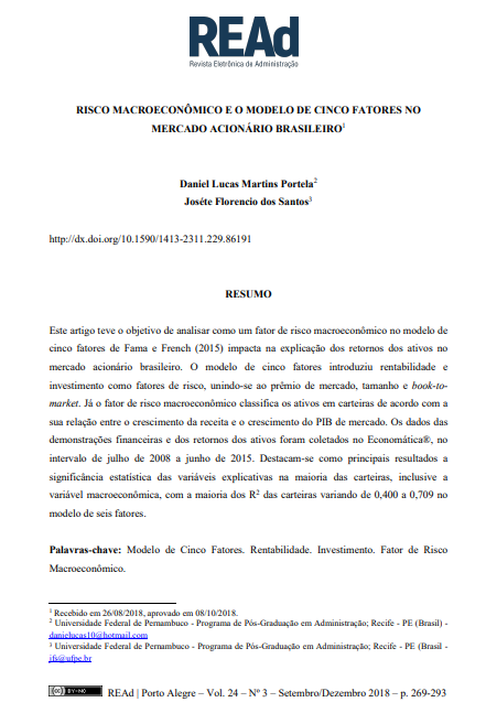 RISCO MACROECONÔMICO E O MODELO DE CINCO FATORES NO MERCADO ACIONÁRIO BRASILEIRO