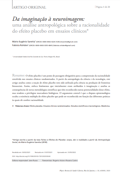 Da imaginação à neuroimagem: uma análise antropológica sobre a racionalidade do efeito placebo em ensaios clínicos