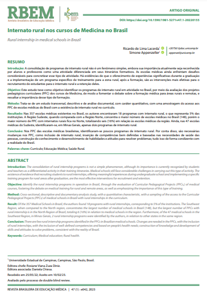Internato rural nos cursos de Medicina no Brasil