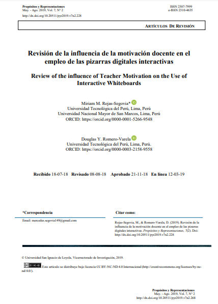 Revisión de la influencia de la motivación docente en el empleo de las pizarras digitales interactivas