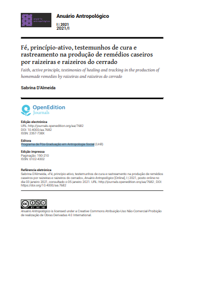 Fé, princípio-ativo, testemunhos de cura e rastreamento na produção de remédios caseiros por raizeiras e raizeiros do cerrado