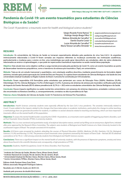 Pandemia da Covid-19: um evento traumático para estudantes de Ciências Biológicas e da Saúde?