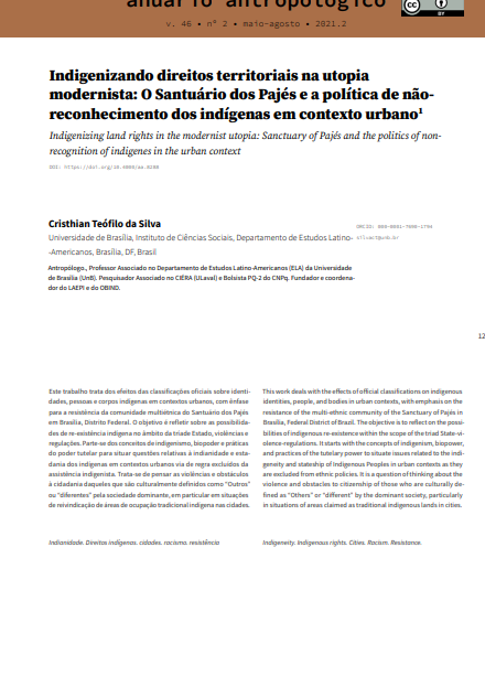 Indigenizando direitos territoriais na utopia modernista: O Santuário dos Pajés e a política de não-reconhecimento dos indígenas em contexto urbano