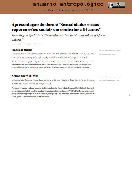 Apresentação: Sexualidades e suas repercussões sociais em contextos africanos