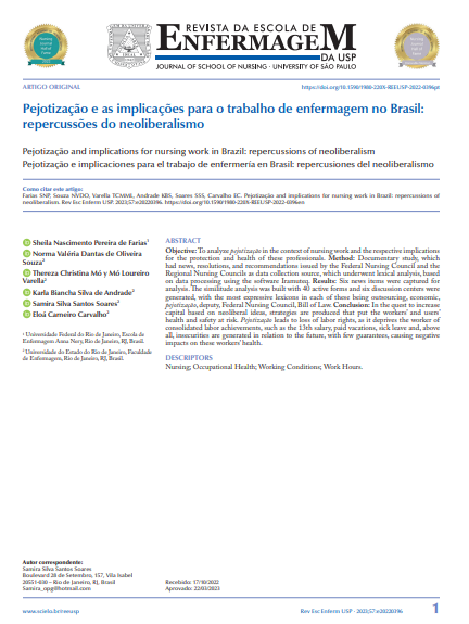 Pejotização and implications for nursing work in Brazil: repercussions of neoliberalism
