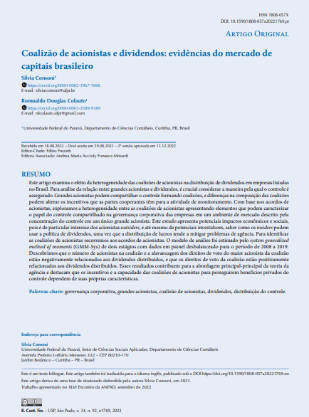 Shareholder coalitions and dividends: evidence from the Brazilian capital market