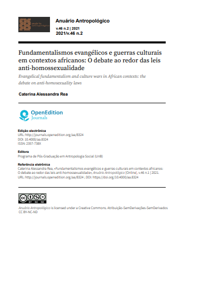 Fundamentalismos evangélicos e guerras culturais em contextos africanos: O debate ao redor das leis anti-homossexualidade
