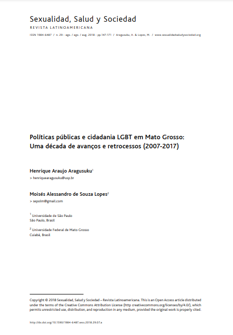 Políticas públicas e cidadania LGBT em Mato Grosso: Uma década de avanços e retrocessos (2007-2017)