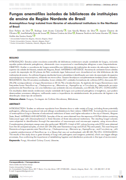 Fungos anemófilos isolados de bibliotecas de instituições de ensino da Região Nordeste do Brasil