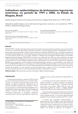 Indicadores epidemiológicos da leishmaniose tegumentar americana, no período de 1999 a 2008, no Estado de Alagoas, Brasil