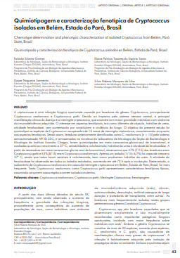Quimiotipagem e caracterização fenotípica de Cryptococcus isolados em Belém, Estado do Pará, Brasil