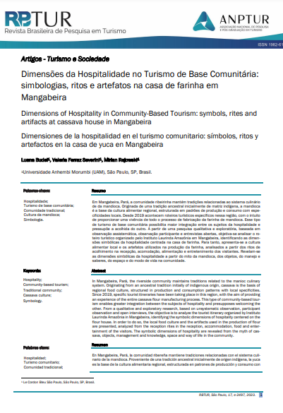 Dimensões da Hospitalidade no Turismo de Base Comunitária: simbologias, ritos e artefatos na casa de farinha em Mangabeira