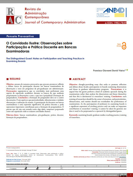 O Convidado Ilustre: Observações sobre Participação e Prática Docente em Bancas Examinadoras