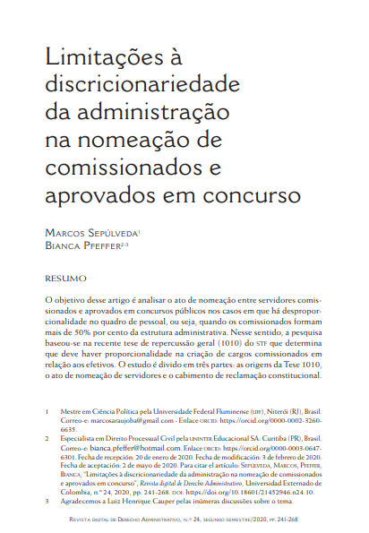 Limitações à discricionariedade da administração na nomeação de comissionados e aprovados em concurso