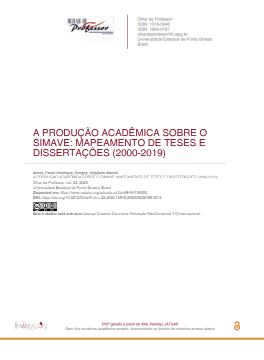 A PRODUÇÃO ACADÊMICA SOBRE O SIMAVE: MAPEAMENTO DE TESES E DISSERTAÇÕES (2000-2019)