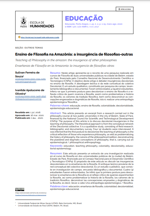 Ensino de Filosofia na Amazônia: a insurgência de filosofias-outras