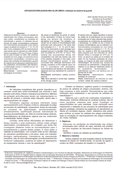 Artigos esterilizados em calor úmido: validação do sistema de guarda
