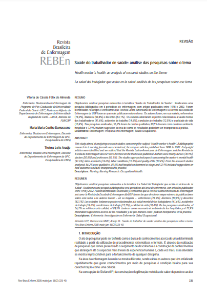 Saúde do trabalhador de saúde: análise das pesquisas sobre o tema