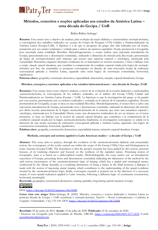 Métodos, conceitos e noções aplicadas aos estudos daAmérica Latina –uma década do Gecipa / UnB